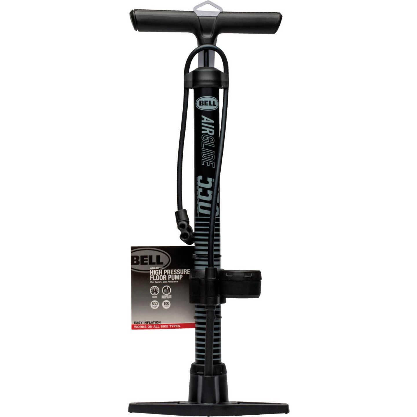 Bell Sports Schrader/Presta Valve 100 PSI Bicycle Floor Pump with Gauge -  Dunham's